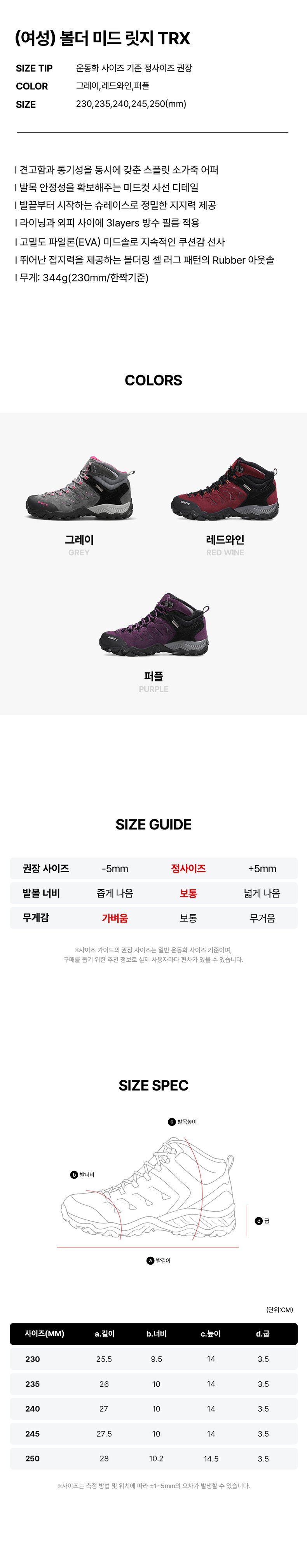 볼더 미드 릿지 TRX 여성
