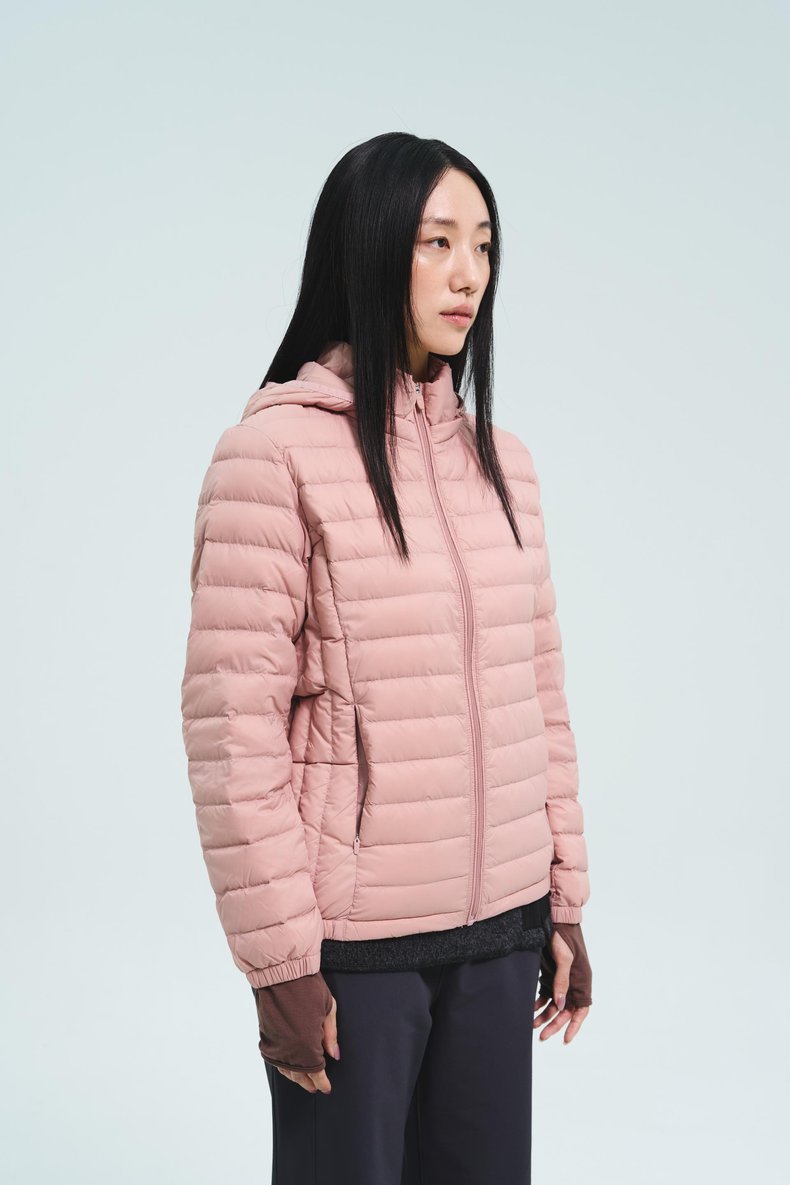 하스 후디드 덕다운 경량 패딩 여성