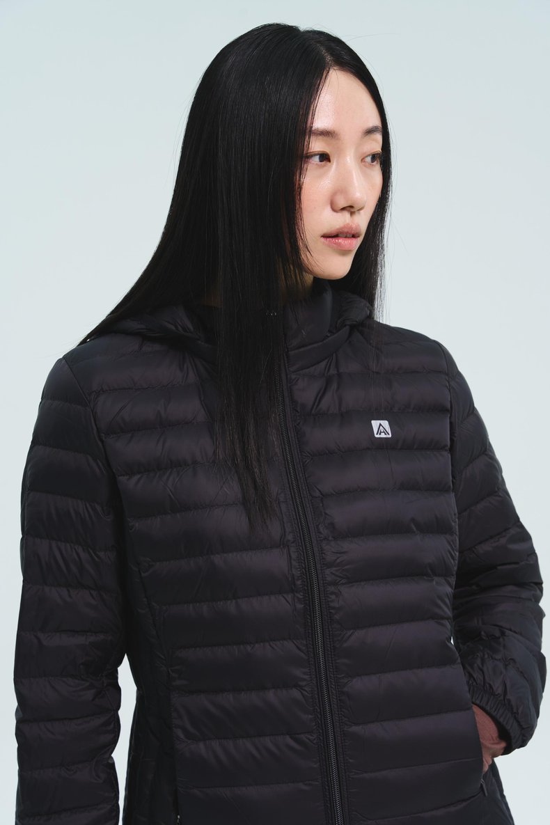 하스 후디드 덕다운 경량 패딩 여성