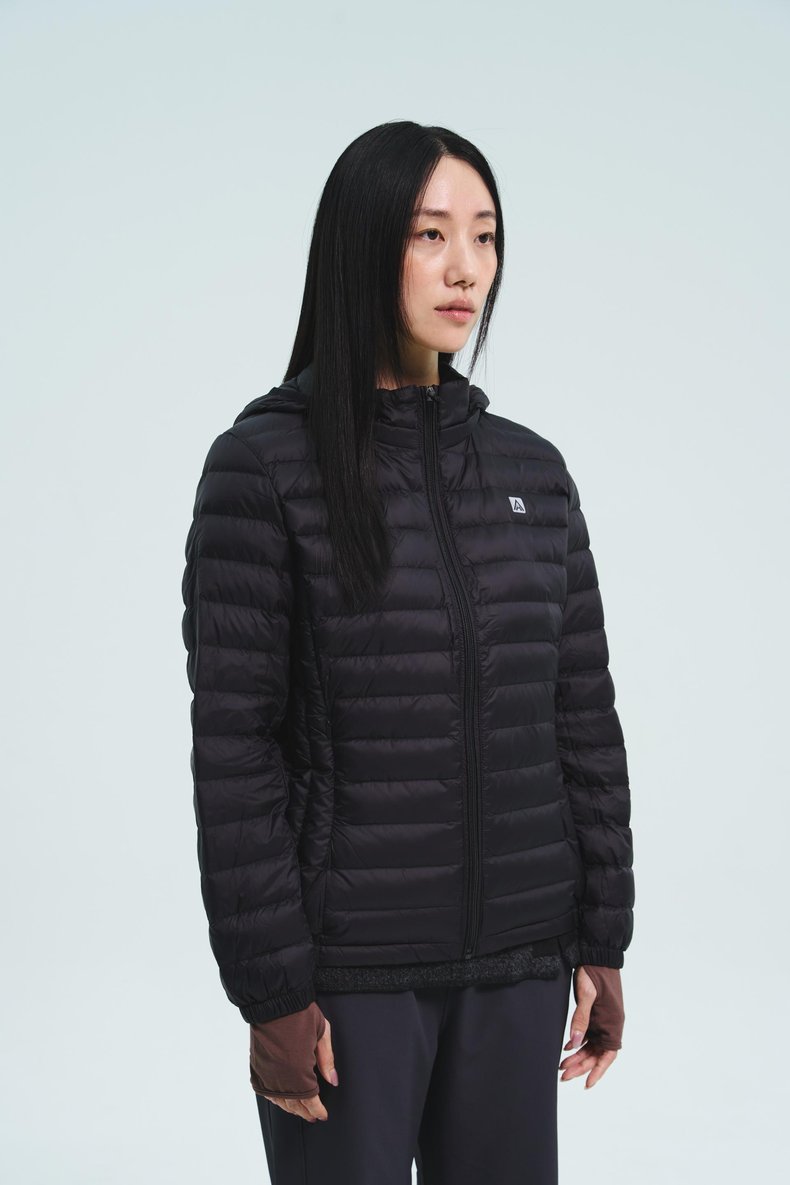 하스 후디드 덕다운 경량 패딩 여성